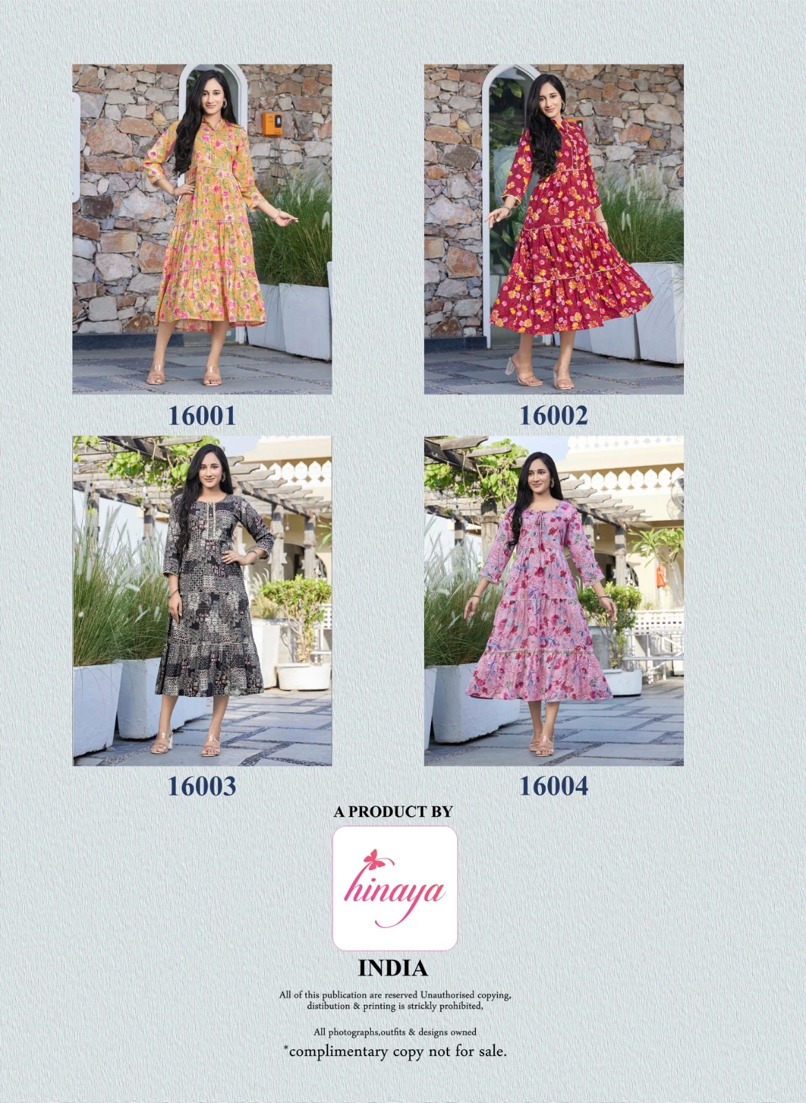 Hinaya Raashi Vol 16 Rayon Print Wholesale Trendy Long Rayon Faired Kurtis Catalog — Wholesale Kurtis, MPA wholesale from Surat — view 5